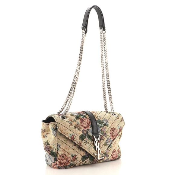 Saint Laurent Classic Monogram Envelope Satchel Matelasse Chevron Printed Fabric - Picture 3 of 7